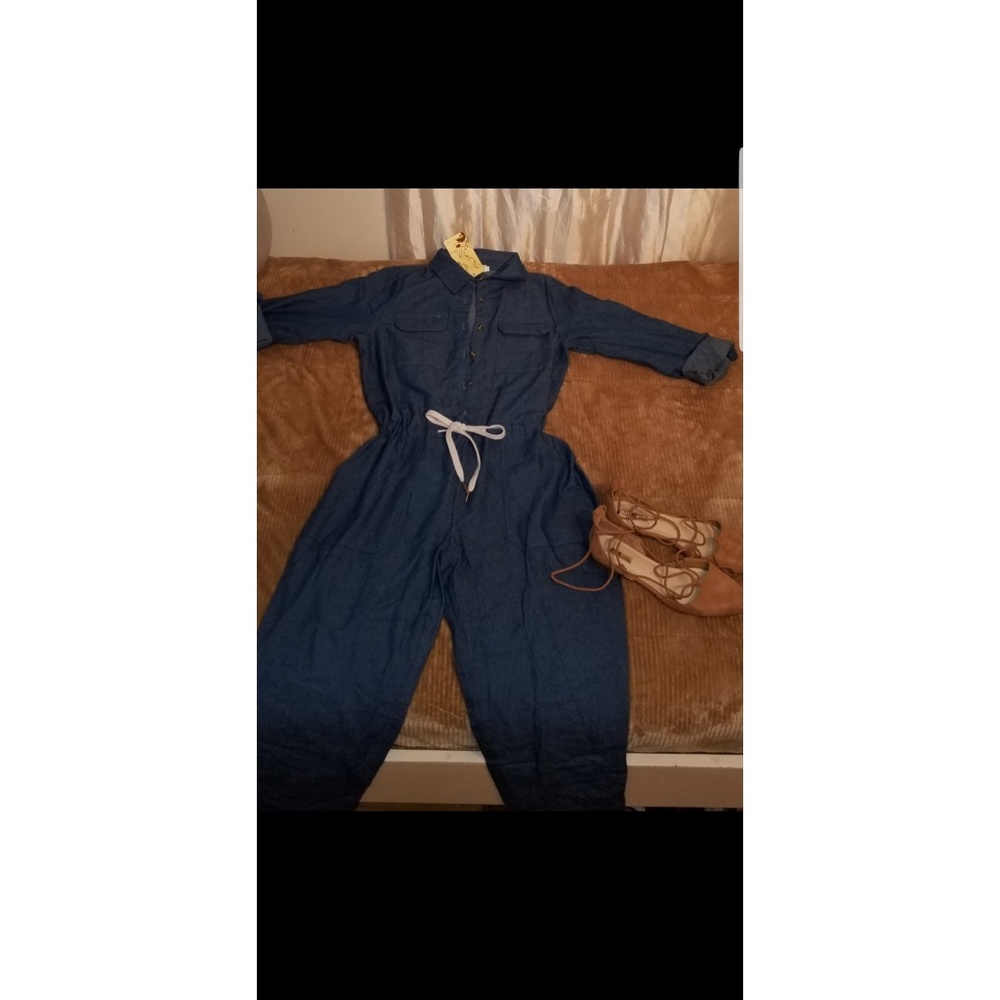 Blue denim like jumpsuit